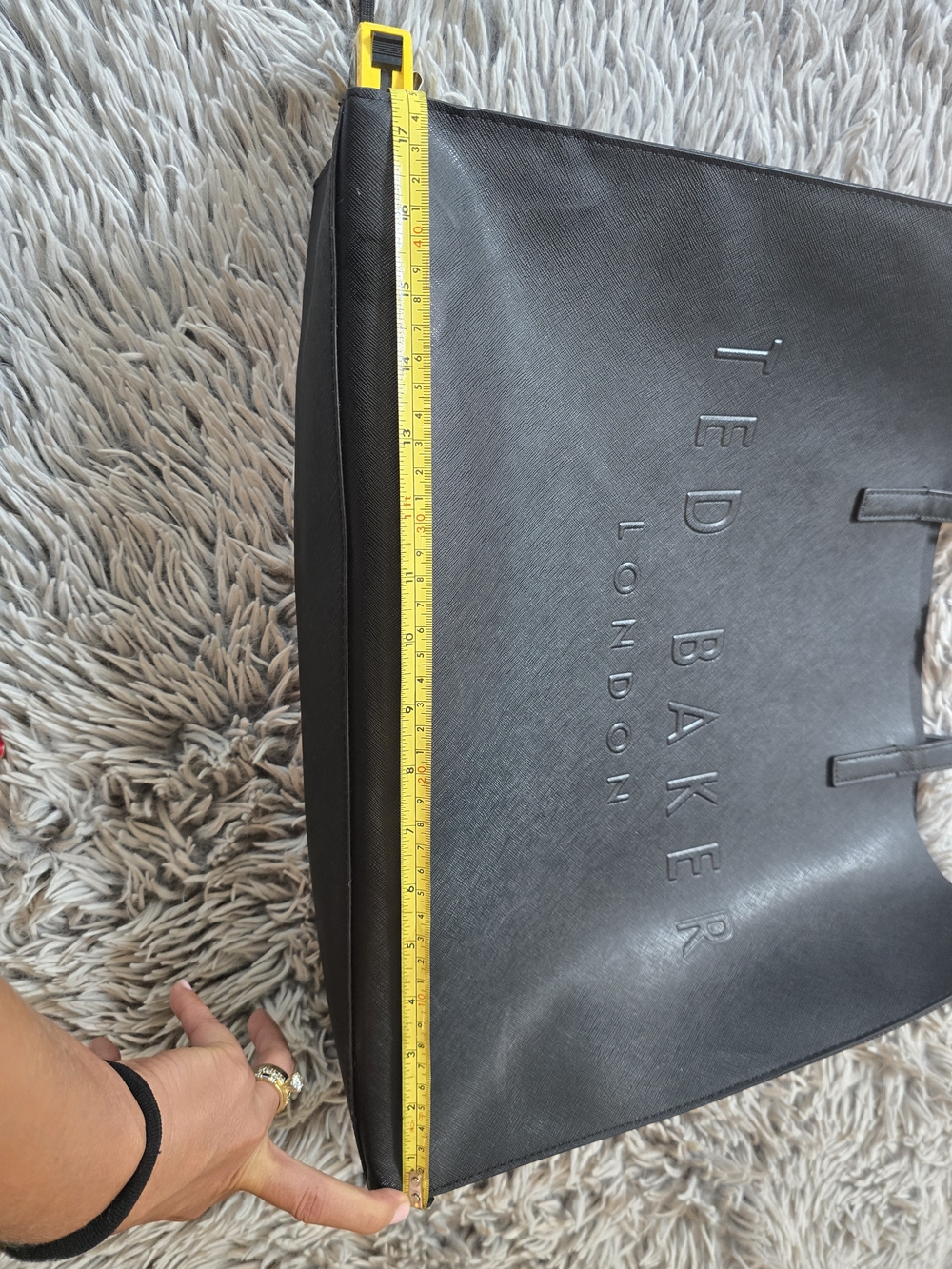 Ted Baker Black Embossed Leather Tote